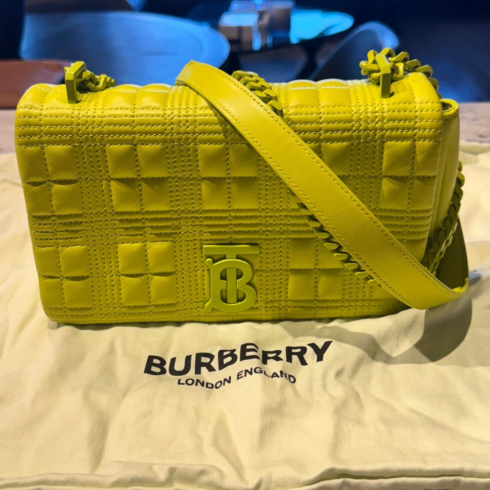 Burberry Bright Yellow Quilted Shoulder Bag